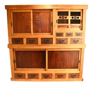Large Japanese 2-Part Mizuya Tansu