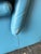 Cerulean Vintage Postmodern Italian Nicoletti Attrb Blue Leather Sofa For Sale - Image 8 of 12