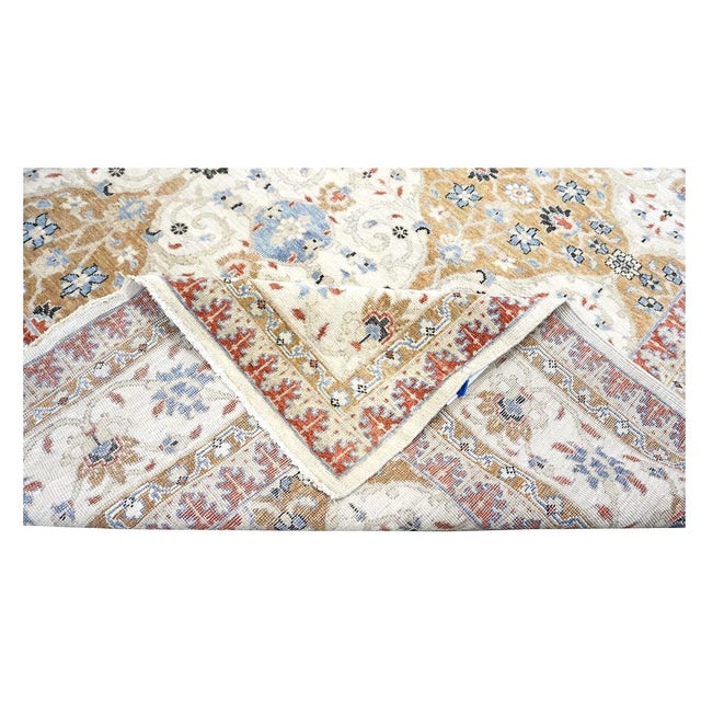 Tan Afghan Sultanabad Masters Wool 8 x 10 Ivory, Tan, Red & Light Blue Handmade Area Rug #1143755 For Sale - Image 8 of 8