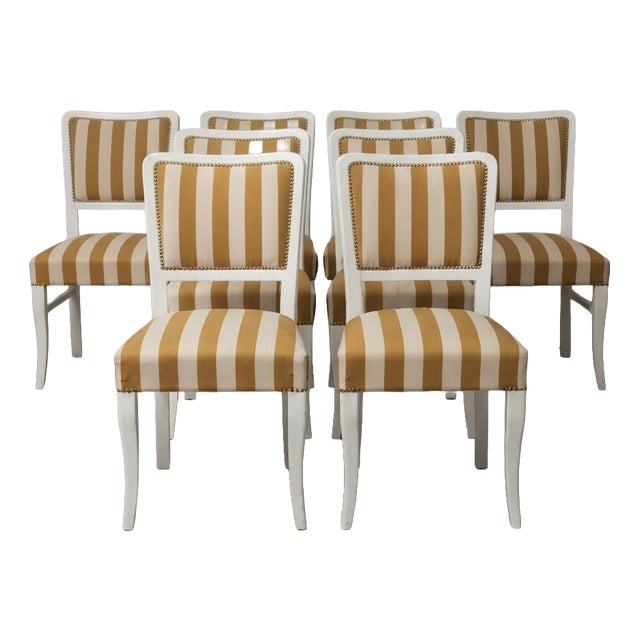 Vintage Dining Chairs, 1930s, Set of 8 For Sale
