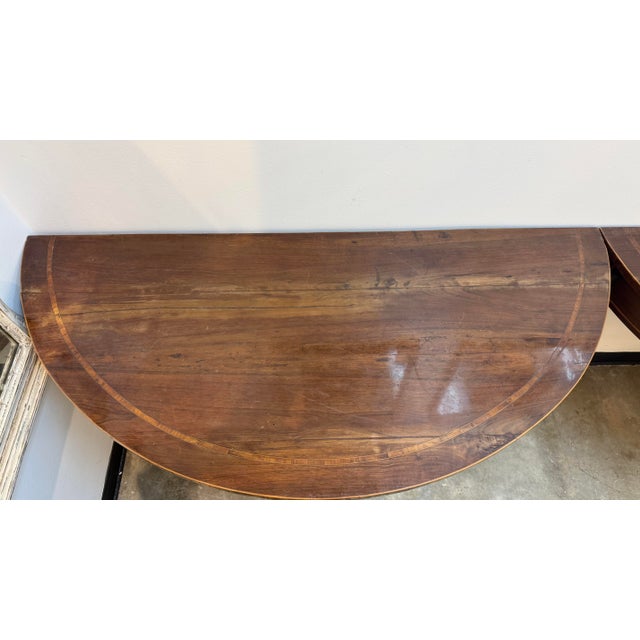 Pair of 18th C. Demi-Lunes For Sale In Houston - Image 6 of 9