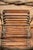 Antique Brass and Wood Folding Four-Passenger Lawn Glider Swing Salesman Sample For Sale - Image 12 of 13