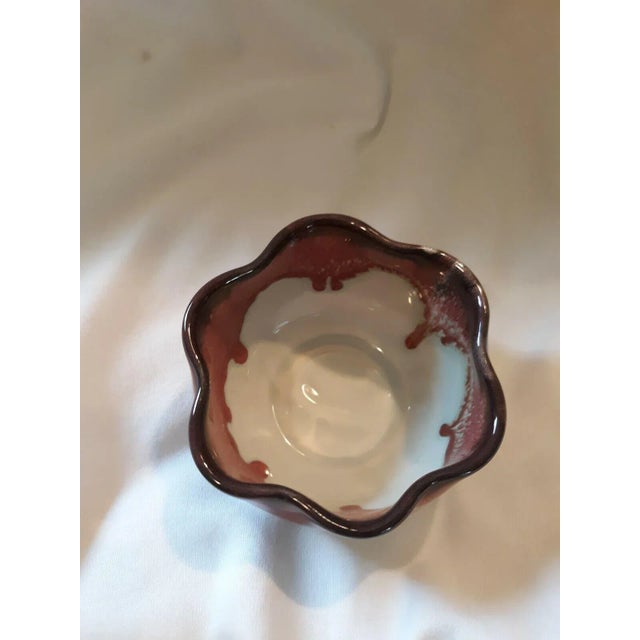 Drip Glaze Scalloped Edge Hoffman Pottery Bowl For Sale - Image 4 of 8
