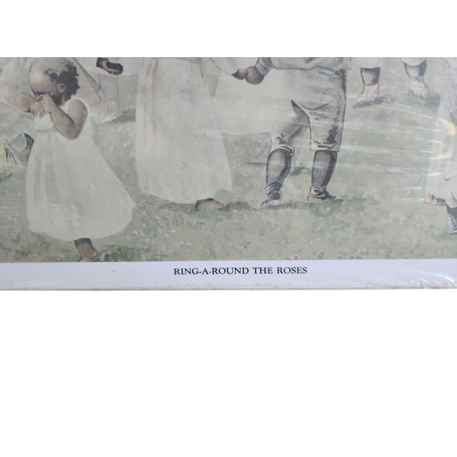 Vintage print of E.M. Ashe 1889 painting "Ring Around The Roses", under plastic wrap, in excellent condition. Measures 17...