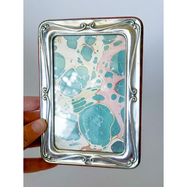 Vintage Sterling Silver Repoussé Picture Frame, Velvet Back For Sale - Image 4 of 9