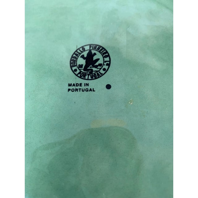 Vintage Portuguese 'Bordallo Pinheiro' Majolica Glazed Ceramic Geranium Leaf Platter For Sale - Image 12 of 13