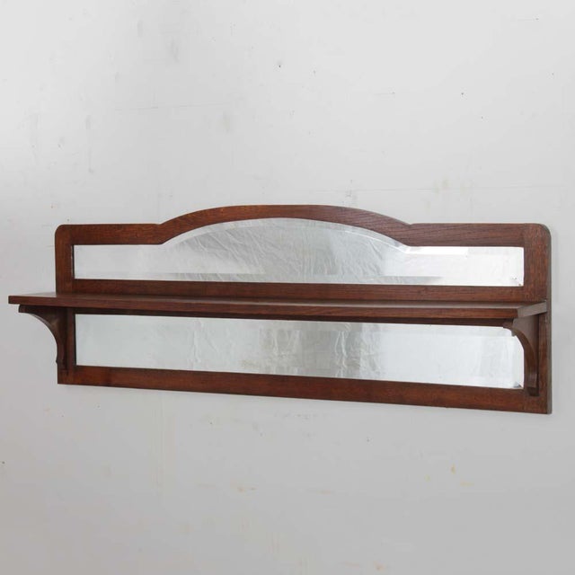 Brown 20th Century Wooden Shelf with Mirror For Sale - Image 8 of 9
