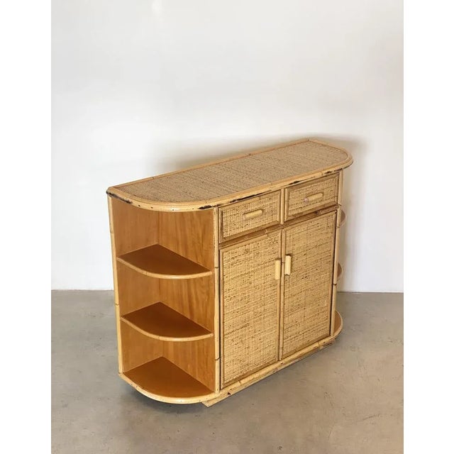 Credenza in Wicker and Bamboo, 1970s For Sale - Image 5 of 11