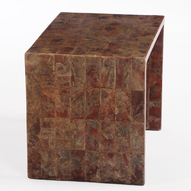 2000 - 2009 A Mica Covered Waterfall Coffee Table in the Manner of Jean-Michel Frank. Contemporary. For Sale - Image 5 of 7