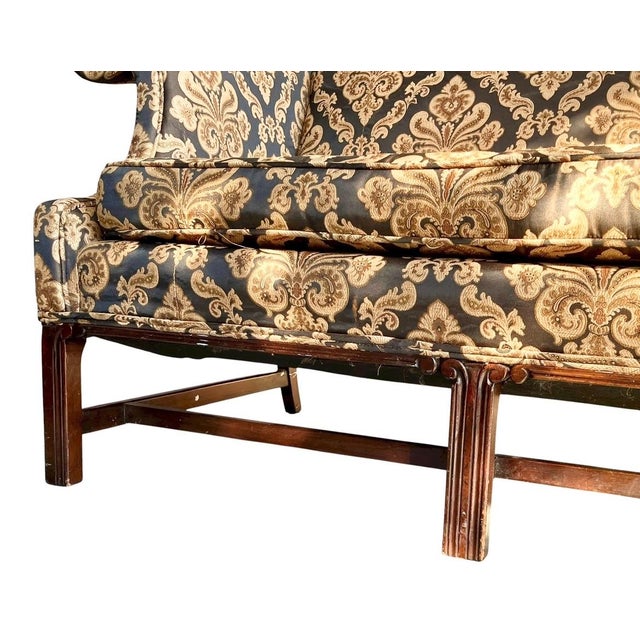 Antique Chippendale-Style Camelback Sofa For Sale - Image 11 of 12