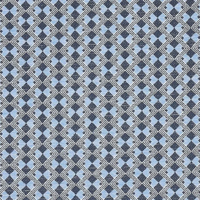 Sample - Schumacher Huxley Fabric in Tile Blue For Sale