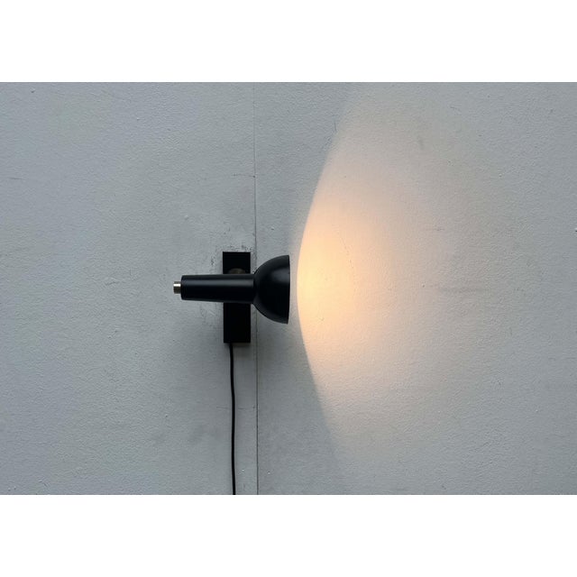 Contemporary Mid-Century Modern German Black Minimalist Wall Lamp from Hustadt, 1960s For Sale - Image 3 of 18