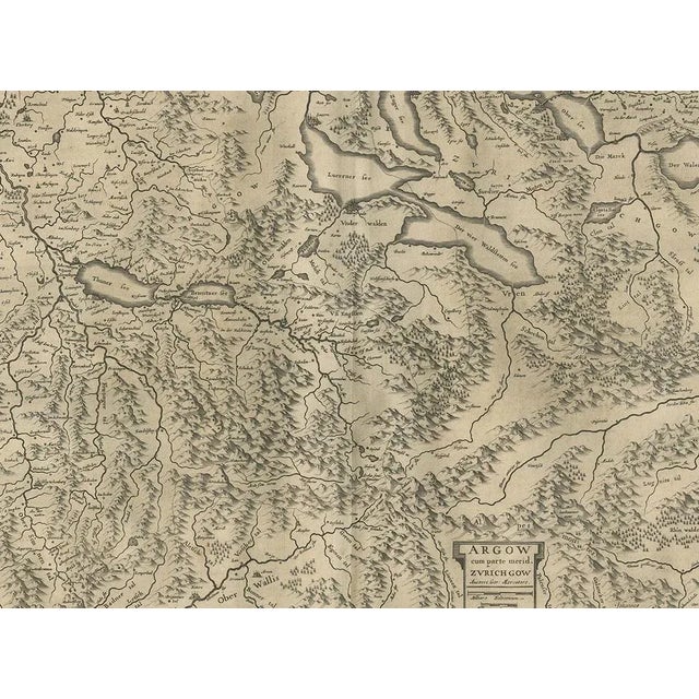 Antique Map of the Region of Aargau by Janssonius, 1657 For Sale - Image 4 of 8