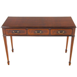 Mahogany Banded Console Table For Sale
