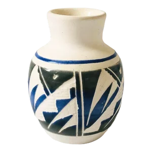 Carved Mexican Pottery Vase