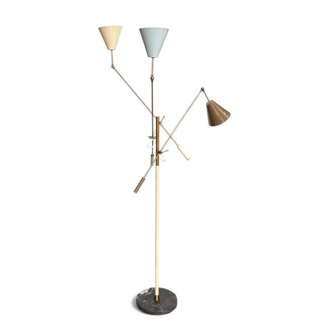 Mid-Century Modern 1950s Angelo Lelii “Triennale” Floor Lamp by Arredoluce W/Marble Base For Sale - Image 3 of 10