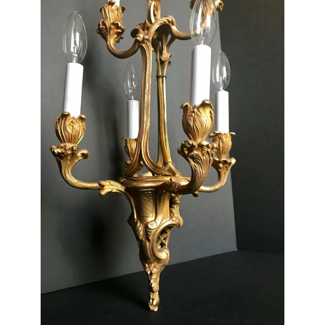 Late 19th Century French Gilt Bronze Six-Arm Louis XV Style Chandelier, Unwired For Sale - Image 10 of 13