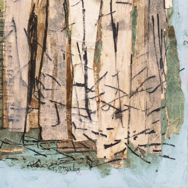 Signed lower right, 'Alex Gonzales' (American, born 1927) and dated, '11/58'. A delicate and enigmatic, mid-century,...