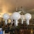 Chrome 1970s Vintage Chrome and Wood 5 Socket Hanging Light Fixture Chandelier For Sale - Image 8 of 8