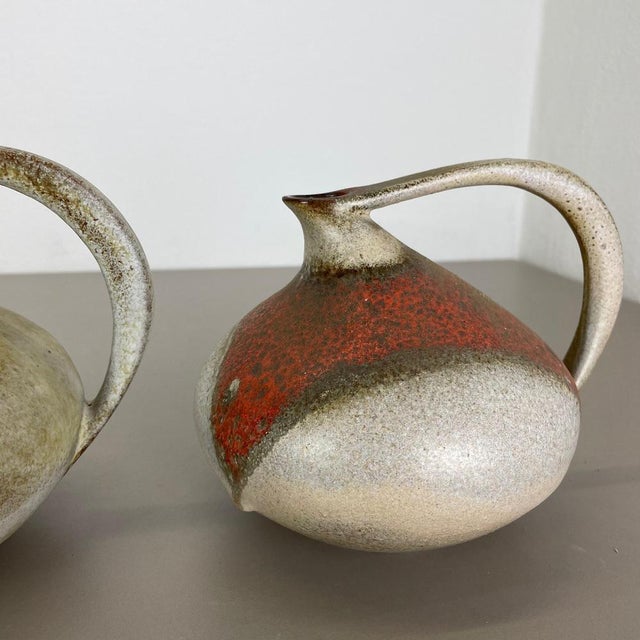 Brown Pottery Vases 313 attributed to Kurt Tschörner Ruscha, Germany, 1960s, Set of 2 For Sale - Image 8 of 18