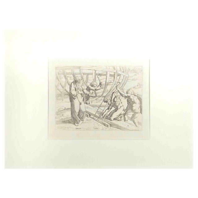 Giovanni Lanfranco, Genesis 6, Old Testament Story, Etching, 1607 For Sale