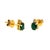 18ct Yellow Gold Emerald & Diamond Stud Earrings 1.06ct 2.41g, A Pair For Sale - Image 4 of 10