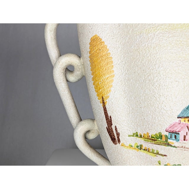 Ceramic Large Mid-Century Hand-Painted Ceramic Vase by L. Poggi Assalini for Ce as Albisola, Italy, 1950s For Sale - Image 7 of 18