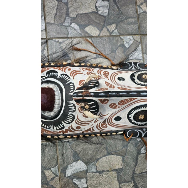 Wooden Mask Sculpture, Papua New Guinea, 1990s For Sale - Image 6 of 11