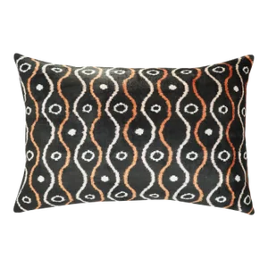 Contemporary Gold Black Velvet Throw Pillow & Down Insert