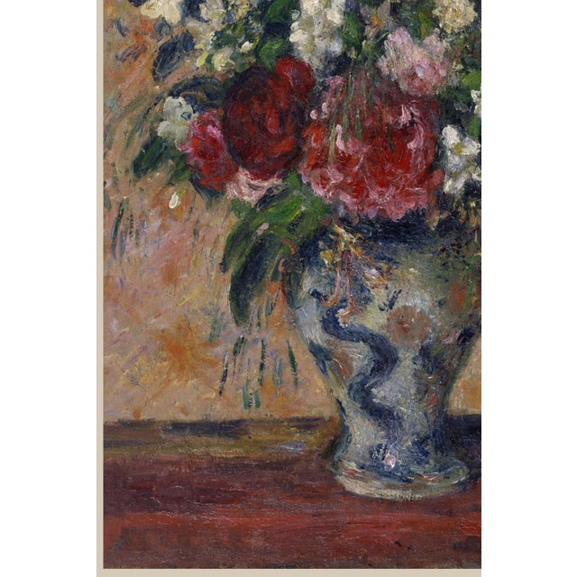 Paper Vintage French Impressionist Art Print – Red Peonies by Pissarro, 36" X 48" For Sale - Image 7 of 9