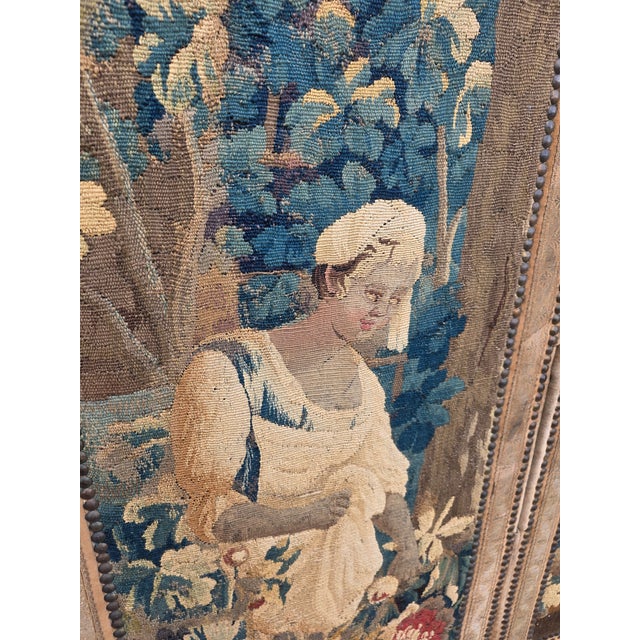 18th Century French Tapestry Screen With Figures Picking Fruit For Sale - Image 12 of 13