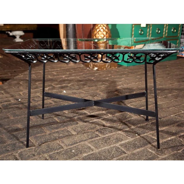 Mid-Century Modern Arthur Umanoff Wrought Iron Table For Sale - Image 3 of 9