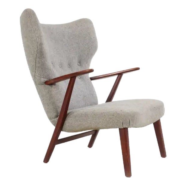 Original Danish 1950s Lounge Chair in the Style of Madsen and Schubell For Sale
