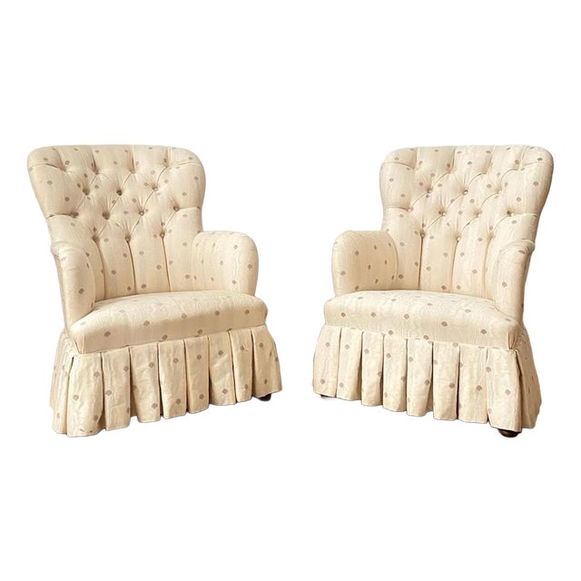Edwardian Button Back Chairs, Set of 2 For Sale