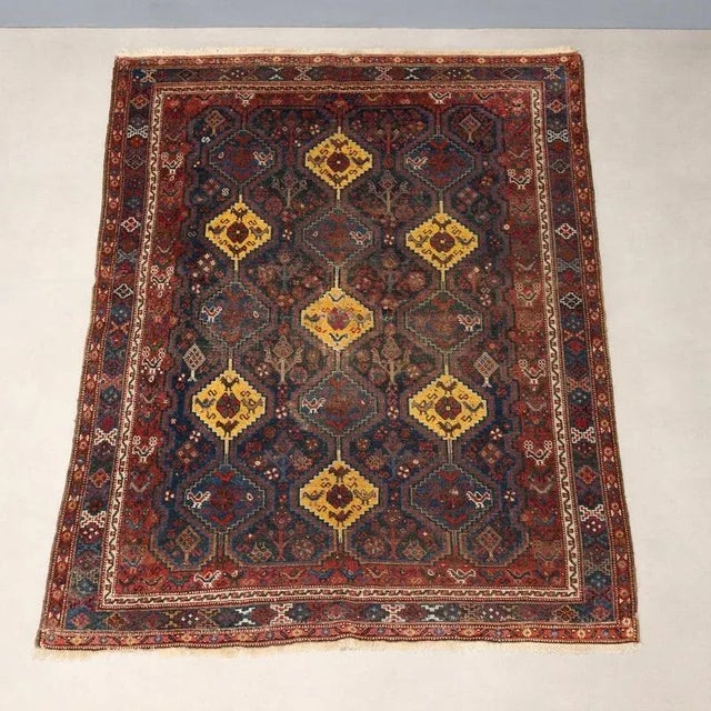 Middle Eastern Afshari Rug in Wool For Sale - Image 3 of 10