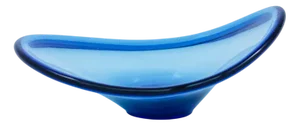 Hand-Blown Blue Biomorphic Glass Bowl attributed to Per Lütken for Holmegaard, 1960s
