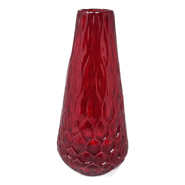 Red Vase in Murano Glass by Ca Dei Vetrai, Italy, 1960s For Sale