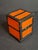 Late 19th Century Antique 1880s Cast Iron Two Panel Door Safe Bank Orange Black Peirce Collection For Sale - Image 5 of 10