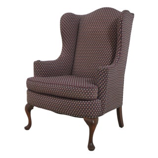 Kittinger Biggs Queen Anne Mahogany Wing Chair For Sale