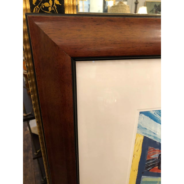 Maroon Large Striking Fine Art Print of My Therapist's Office For Sale - Image 8 of 9