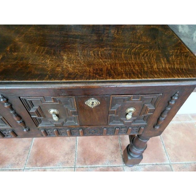 Antique English Country Oak Dresser Base, 1750 For Sale - Image 15 of 18