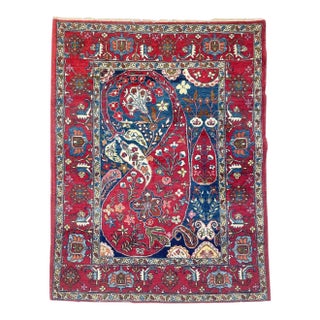Vintage Mother-Child Highly Powered and Symbolic Rug 4.9 x 6 For Sale