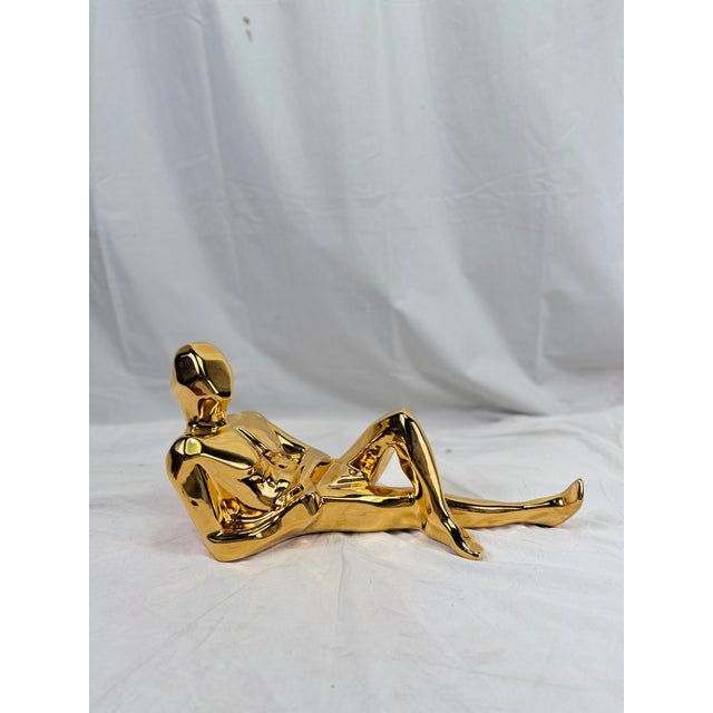 Cubism Gold Jaru Ceramic Sculpture of a Female in the Cubist Style For Sale - Image 3 of 4