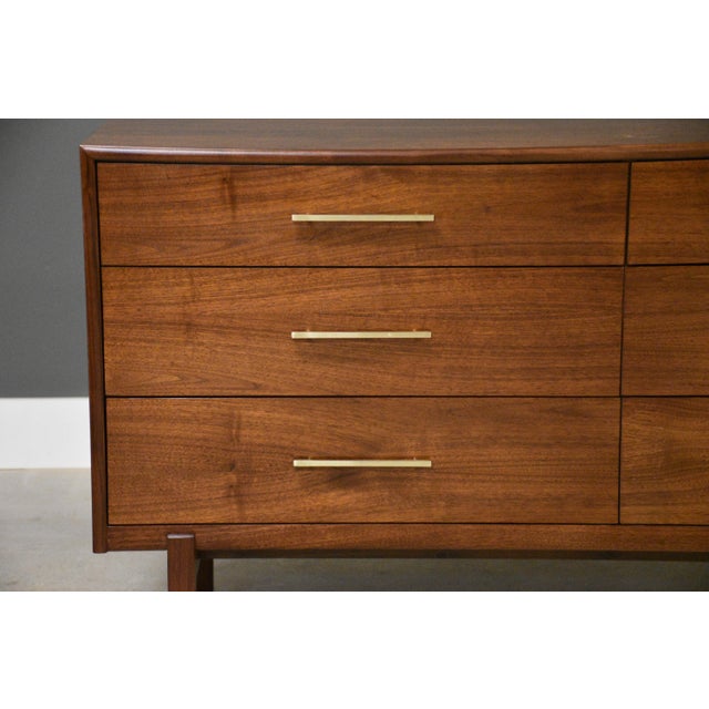 Chestnut 1960s Refinished Walnut Long Dresser by Ramseur For Sale - Image 8 of 11