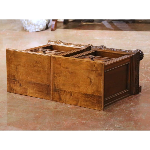 Pair of 19th Century Italian Renaissance Revival Walnut Nightstands For Sale - Image 14 of 15