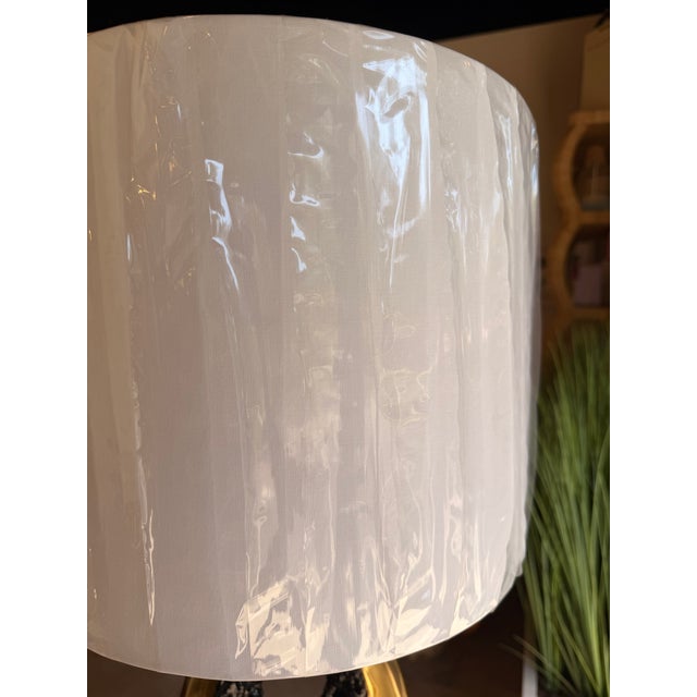 Early 21st Century John Richard Faux Black Crystal & Brass Table Lamp For Sale - Image 5 of 7