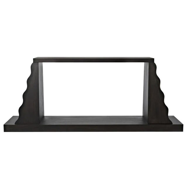 Stylish and sleek, this unique console has been artisan crafted of walnut. A deep ebony finish perfectly complements the...