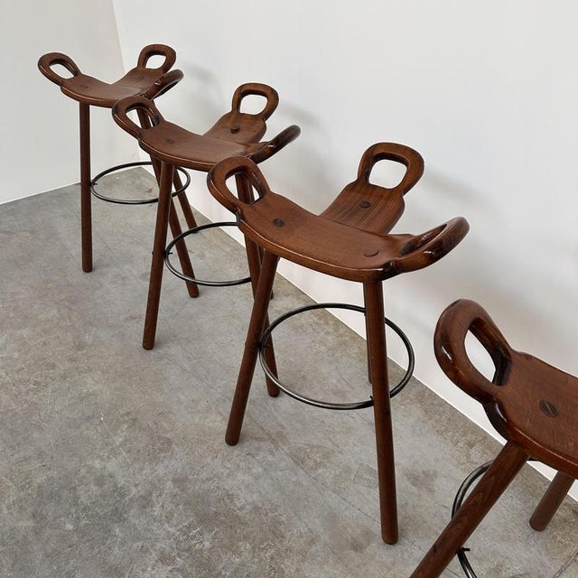 Wood Vintage Bar Stool in Wood in the style of Sergio Rodrigues For Sale - Image 7 of 14