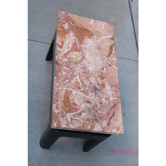 1940s 1940s Small Low Marble-Top Side Table For Sale - Image 5 of 5