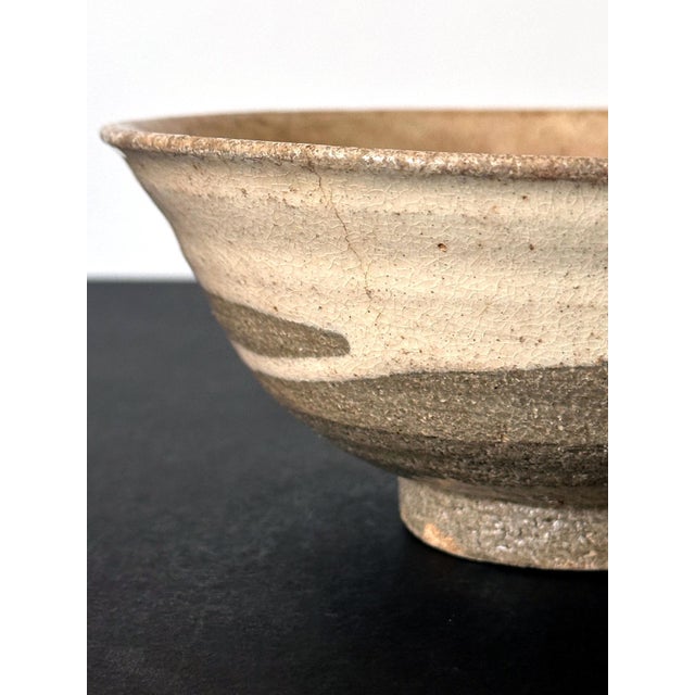 Korean Buncheong Ceramic Tea Bowl with White Slip Glaze Joseon Dynasty For Sale - Image 9 of 12